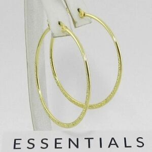 3/$30 🖤 Skinny Large Gold Textured Hoop Earrings NEW